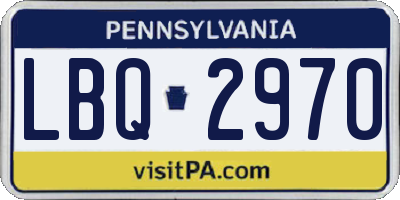 PA license plate LBQ2970