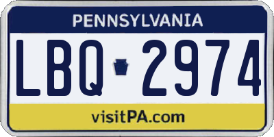 PA license plate LBQ2974