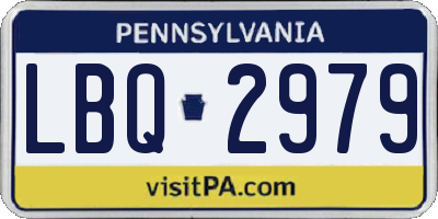 PA license plate LBQ2979