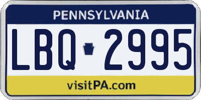 PA license plate LBQ2995