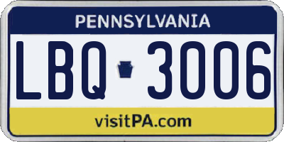 PA license plate LBQ3006