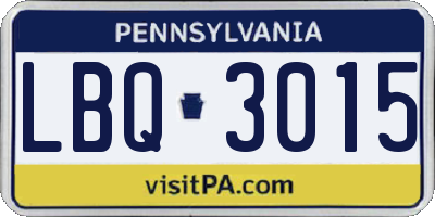 PA license plate LBQ3015