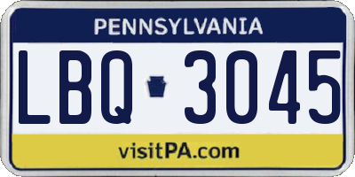 PA license plate LBQ3045