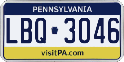 PA license plate LBQ3046