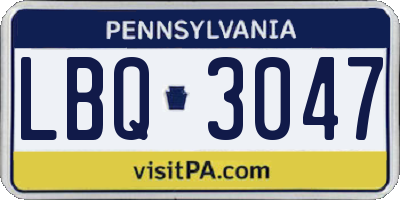 PA license plate LBQ3047