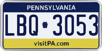 PA license plate LBQ3053