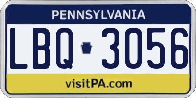 PA license plate LBQ3056