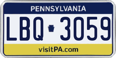 PA license plate LBQ3059