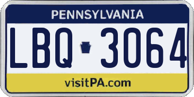 PA license plate LBQ3064