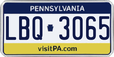 PA license plate LBQ3065