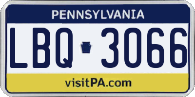 PA license plate LBQ3066