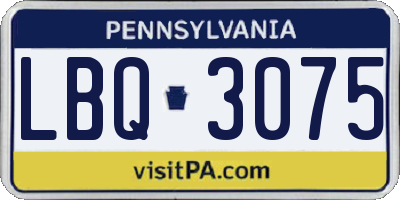 PA license plate LBQ3075