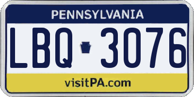 PA license plate LBQ3076