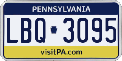 PA license plate LBQ3095