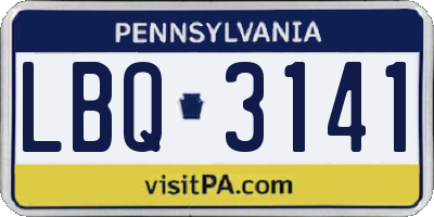 PA license plate LBQ3141
