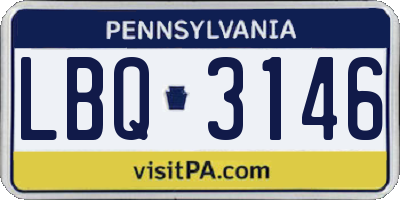 PA license plate LBQ3146