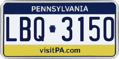 PA license plate LBQ3150