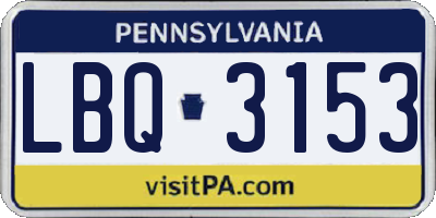 PA license plate LBQ3153