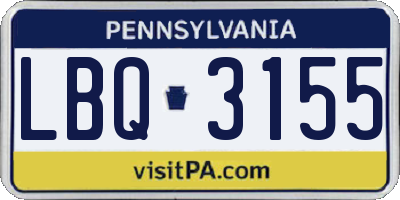 PA license plate LBQ3155