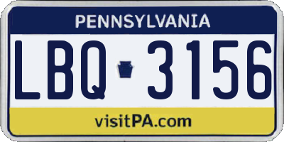 PA license plate LBQ3156