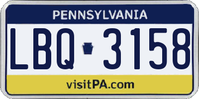 PA license plate LBQ3158