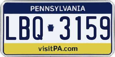 PA license plate LBQ3159
