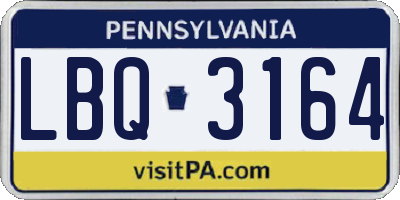 PA license plate LBQ3164