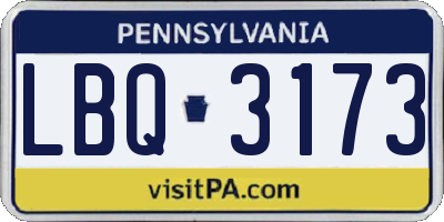 PA license plate LBQ3173