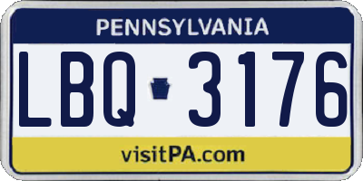 PA license plate LBQ3176