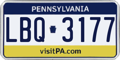 PA license plate LBQ3177