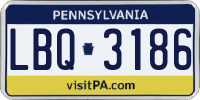 PA license plate LBQ3186