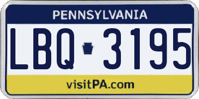 PA license plate LBQ3195
