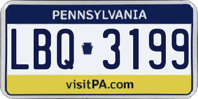 PA license plate LBQ3199