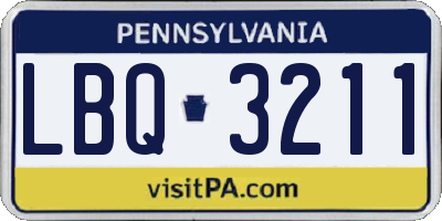 PA license plate LBQ3211