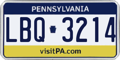 PA license plate LBQ3214