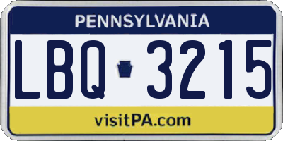 PA license plate LBQ3215