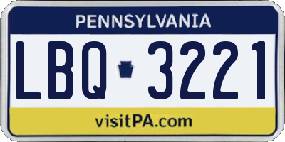 PA license plate LBQ3221