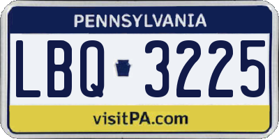 PA license plate LBQ3225