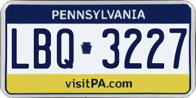 PA license plate LBQ3227