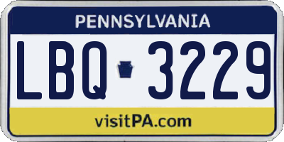 PA license plate LBQ3229