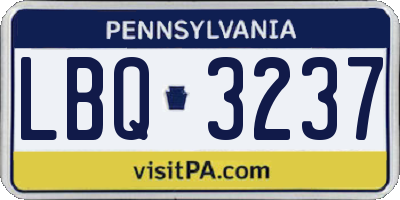 PA license plate LBQ3237