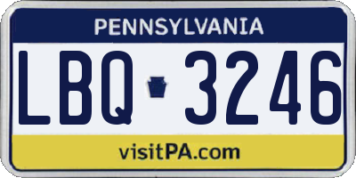 PA license plate LBQ3246