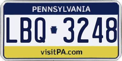 PA license plate LBQ3248