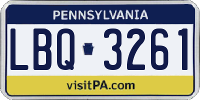 PA license plate LBQ3261