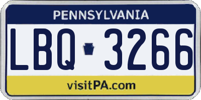 PA license plate LBQ3266
