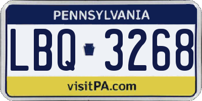 PA license plate LBQ3268