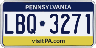 PA license plate LBQ3271