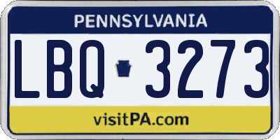 PA license plate LBQ3273