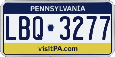 PA license plate LBQ3277