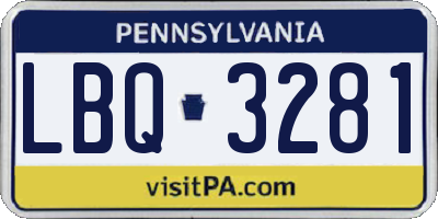 PA license plate LBQ3281